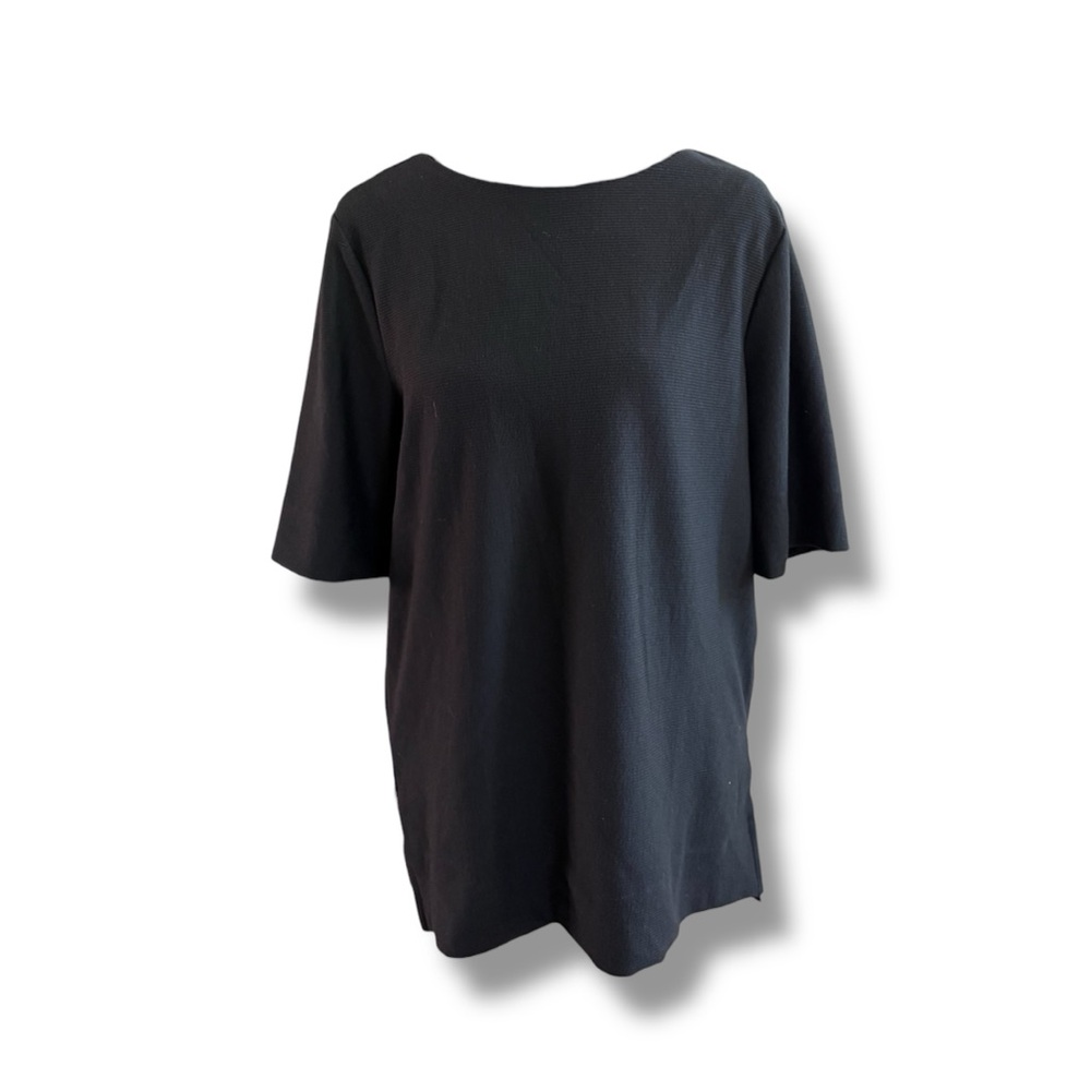 Tribal Jeans Black Petite Short Sleeve Blouse – P/S – Workwear Staple